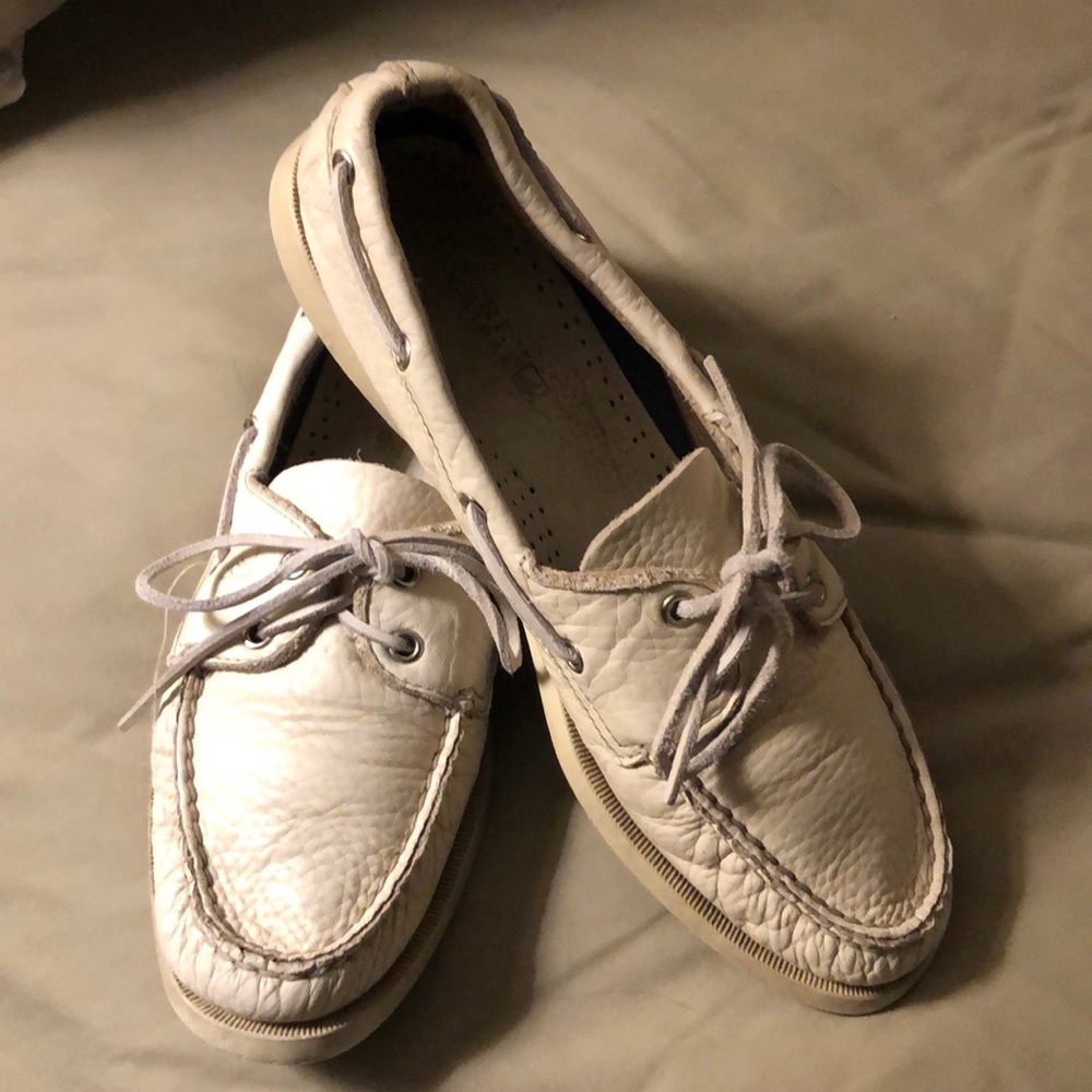 Speery non-marking dock topsiders bone color